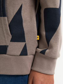 HOODIE GRAFISCHE PRINT, DUSTY BROWN