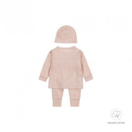 3-DELIGE SET RIB, POEDER ROZE