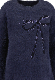 FLUFFY JURK DONKERBLAUW, BALLERINA