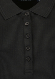 LONGSLEEVE MET POLOKRAAG, ZWART