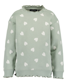 SWEATER MET HARTJES PRINT, GRIJSGROEN