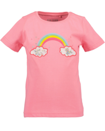 SHIRT ROZE MET REGENBOOG PRINT, UNICORN