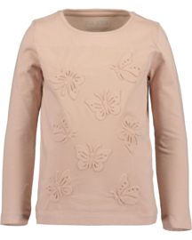 LONGSLEEVE SWAN MET VLINDERS, POEDERROZE
