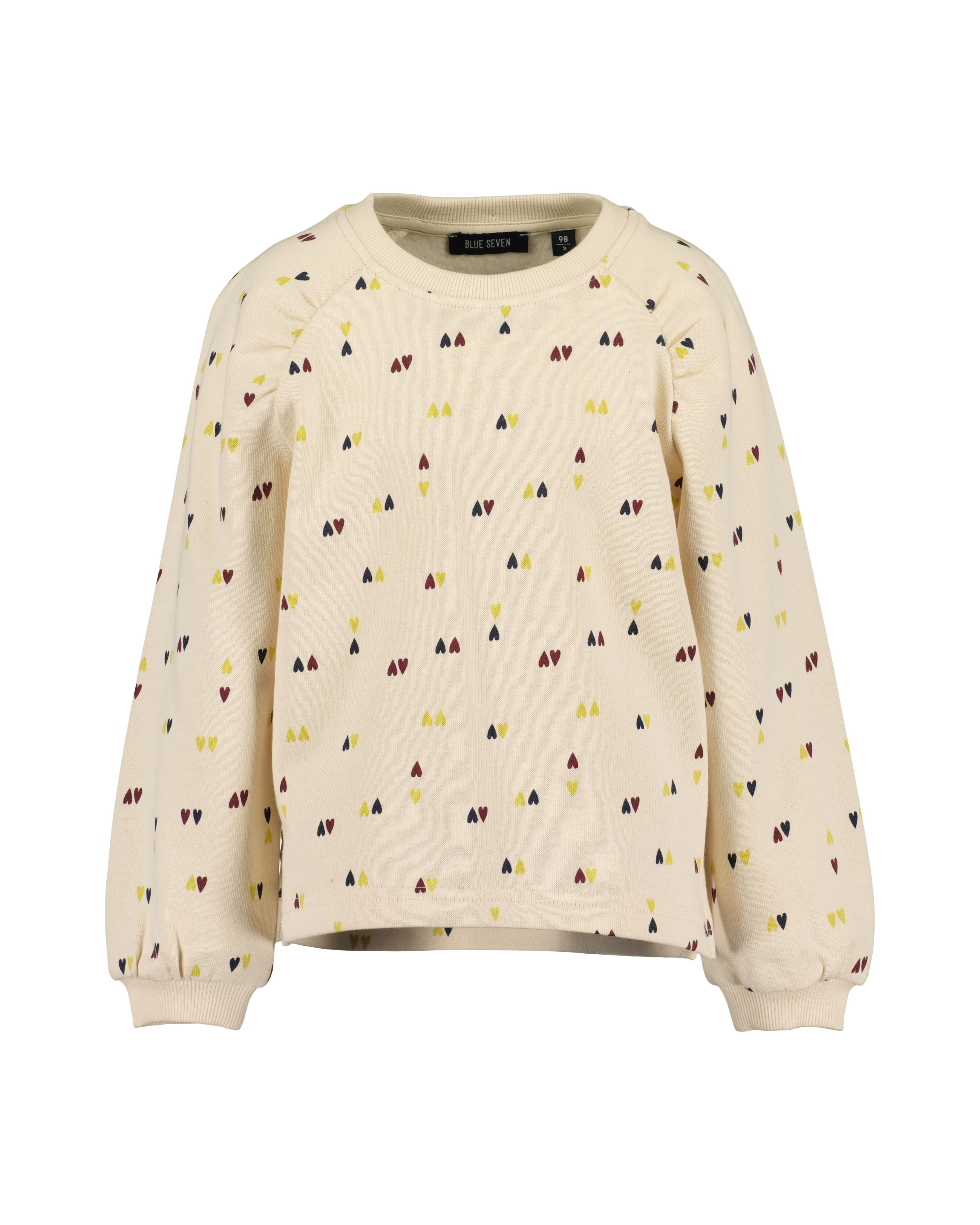 SWEATER MET POFMOUW HEARTS, ZAND