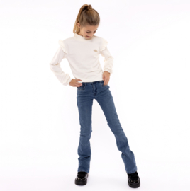 FLARED JEANS, BLAUW