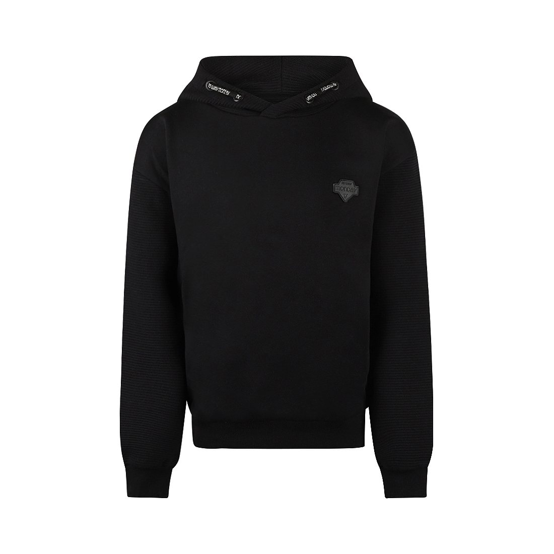 SWEATER DROPPED SHOULDER, ZWART