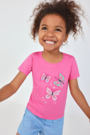 SHIRT 3D VLINDERS ROZE, FLOWERS