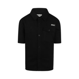 BLOUSE KORTE MOUW, ZWART