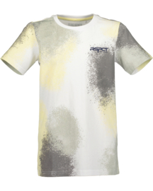 SHIRT GEVLEKT, GRIJS EN GEEL