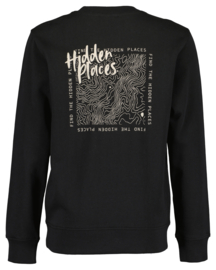 SWEATER MET BACKPRINT, ZWART