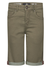 KORTE DENIM SPIJKERBROEK, LEGER GROEN