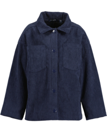 RIB BLOUSE BLAUW, ESSENTIELS