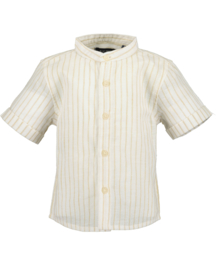 BLOUSE KORTE MOUW BEIGE GESTREEPT, FESTIVE