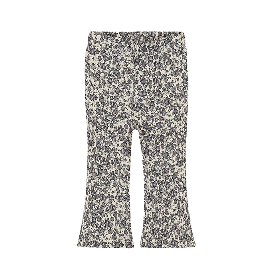 FLARED BROEK LITTLE FLOWER, OFF-WHITE