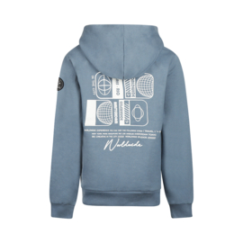 HOODIE MET BACKPRINT, STAALBLAUW