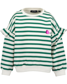 SWEATER GROEN GESTREEPT, SPORTY