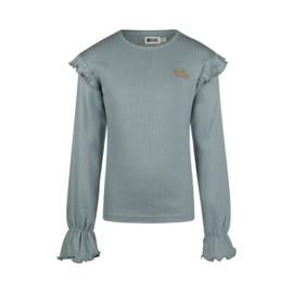LONGSLEEVE AJOUR, GRIJSBLAUW