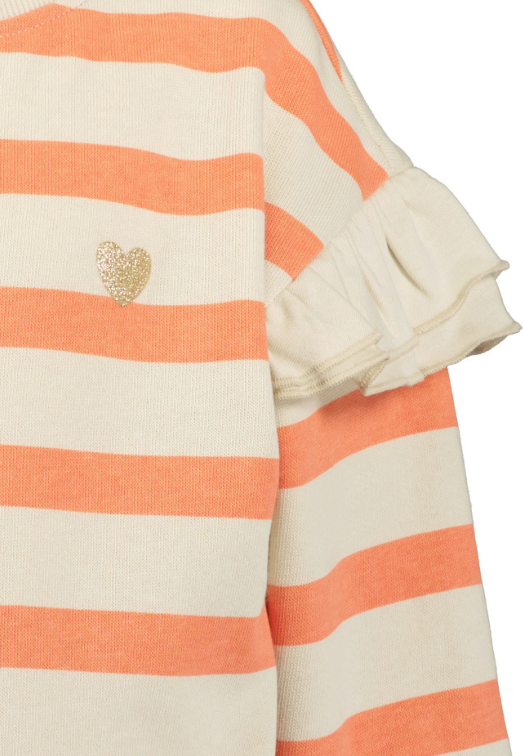 SWEATER  FLOWERS GESTREEPT, MELOEN ORANJE