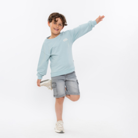 KORTE SPIJKERBROEK CARGO, JEANS GRIJS