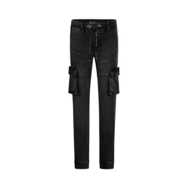 CARGO SPIJKERBROEK, JEANS ZWART