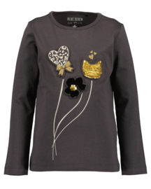 LONGSLEEVE VEEGPAILETTEN ANTRACIET, CATS