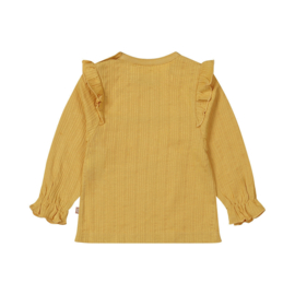 BLOUSE OKER GEEL, GIRLS GOOD VIBES