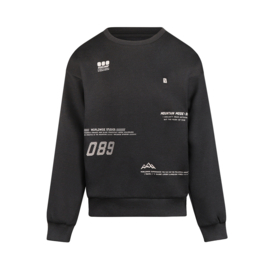 SWEATER MET TEKST, ANTRACIET