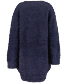 FLUFFY JURK DONKERBLAUW, BALLERINA