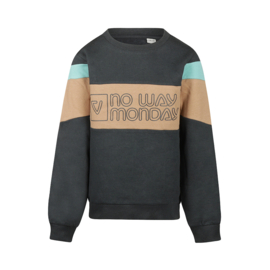 SWEATER COLOR BLOCK, GRIJS