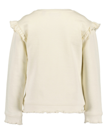 SWEATER MET RUFFLES OFF-WHITE,FLAMINGO LOVE