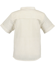 BLOUSE KORTE MOUW BEIGE GESTREEPT, FESTIVE