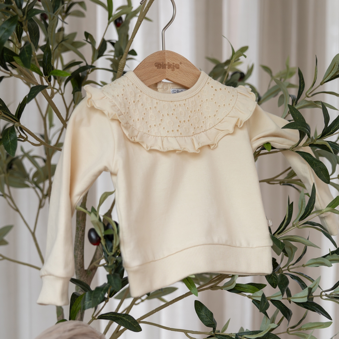 SWEATER MET KRAAG PRETTY FALL, OFF-WHITE