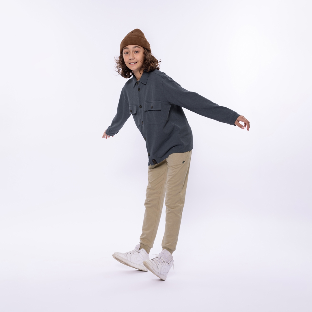 BLOUSE, STAALBLAUW