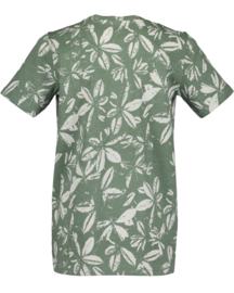 SHIRT MET BLADER PRINT, GRIJSGROEN