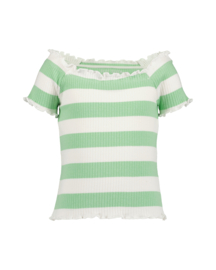 CARMEN SHIRT GROEN GESTREEPT, MILLEFLEUR