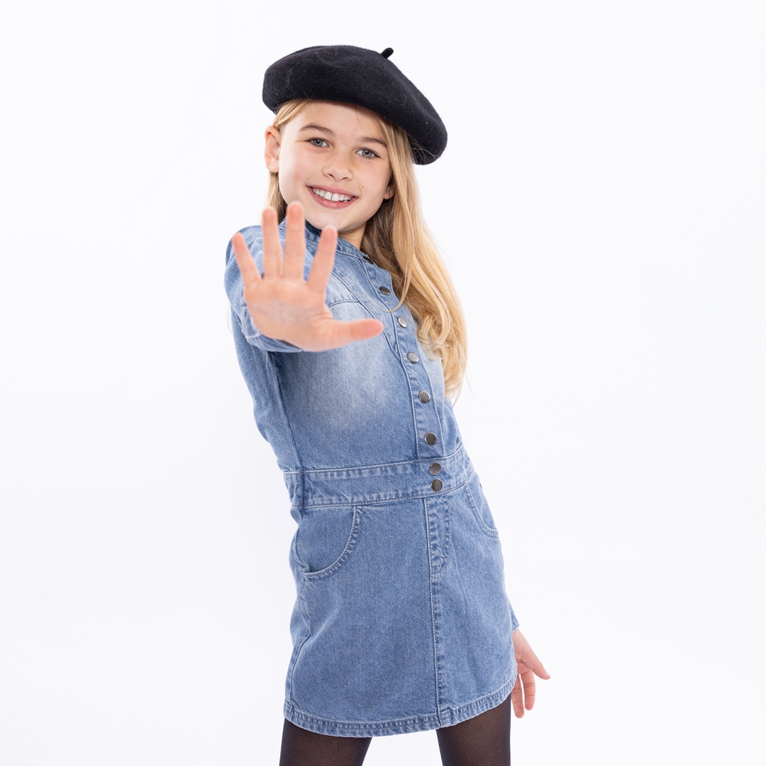 SPIJKERJURK, JEANS BLAUW