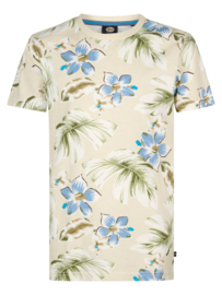 SHIRT MET BLOEMEN PRINT, ZAND