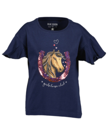 SHIRT VEEGPAILETTEN BLAUW, HORSES