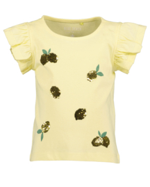 SHIRT MET VEEGPAILETTEN GEEL, LEMON SQUEEZY