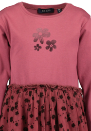 JURK MET TULE ROK WIJNROOD, FLOWER