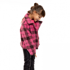 GEBLOKTE JAS, FUCHSIA