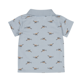 POLO LICHT BLAUWMET PRINT, ROAR