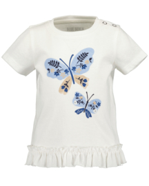 SHIRT IVOOR MET RUFFLES, BLUE GARDEN