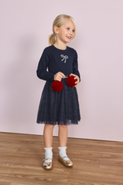 JURK MET TULLE ROK DONKERBLAUW, BALLERINA