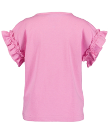 SHIRT MET RUFFLE MOUW ROZE, UNICORN