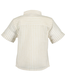 BLOUSE KORTE MOUW BEIGE GESTREEPT, FESTIVE