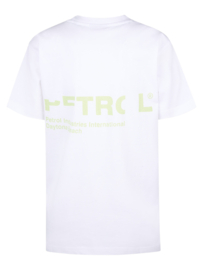 SHIRT MET PETROL LOGO, HELDER WIT
