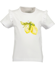 SHIRT MET RUFFLES WIT, LEMON SQUEEZY