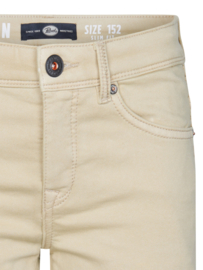 KORTE DENIM SPIJKERBROEK, ZAND