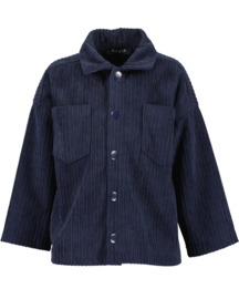 RIB BLOUSE BLAUW, ESSENTIELS